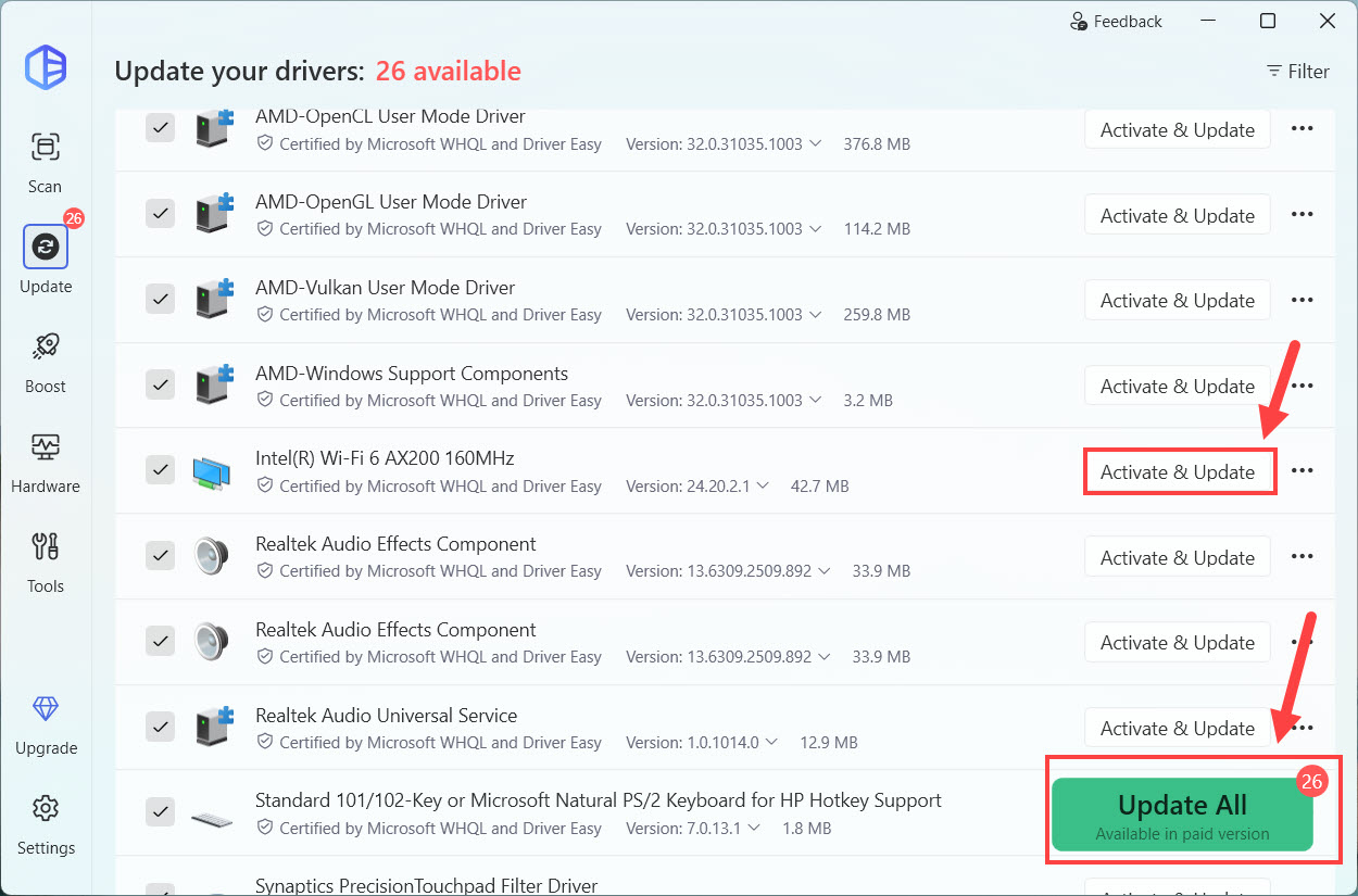 update device drivers automatically driver easy