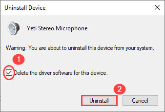 blue yeti microphone not recognized