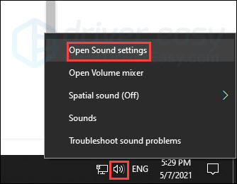 Open Sound settings