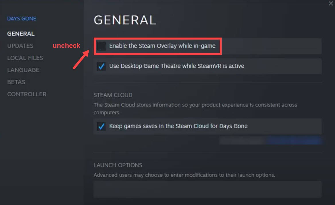 Days Gone disable overlay