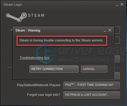 steam connection error 3 windows