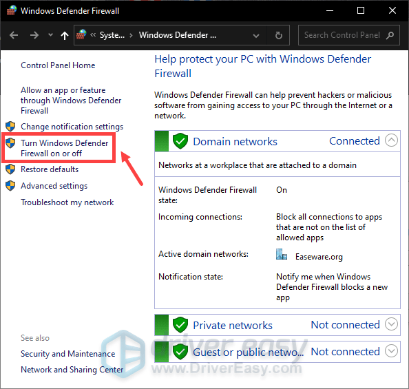 disable windows firewall