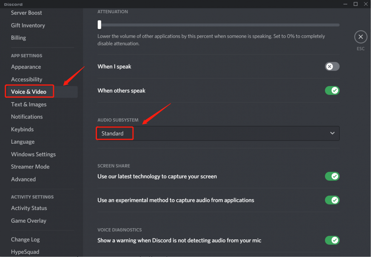 discord automute audio