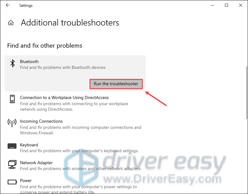 bluetooth troubleshooter