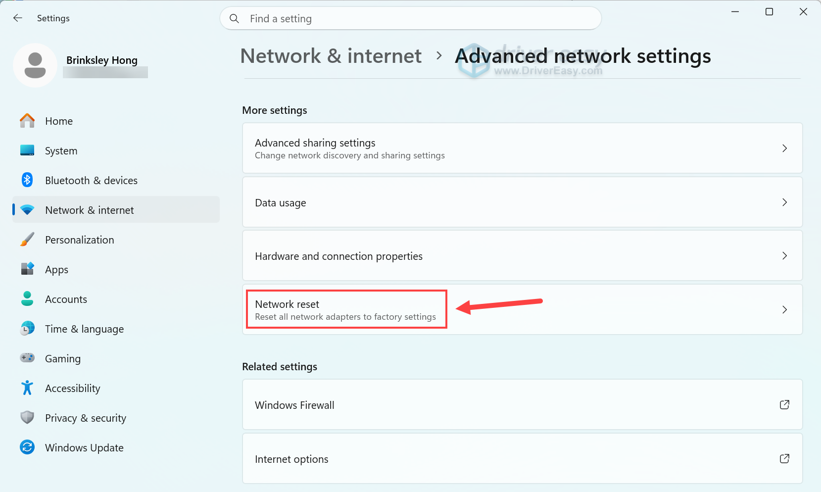 reset windows computer network settings