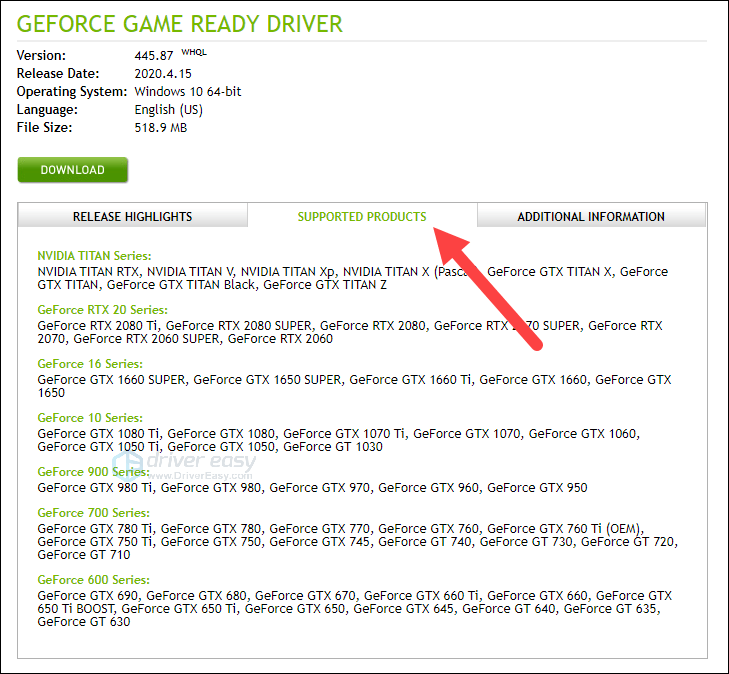 Download NVIDIA GeForce Game Ready Driver for Windows Driver Easy