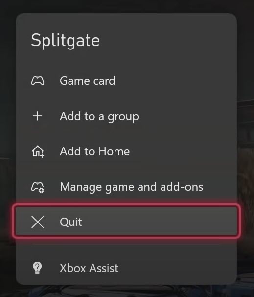 Splitgate quit the game