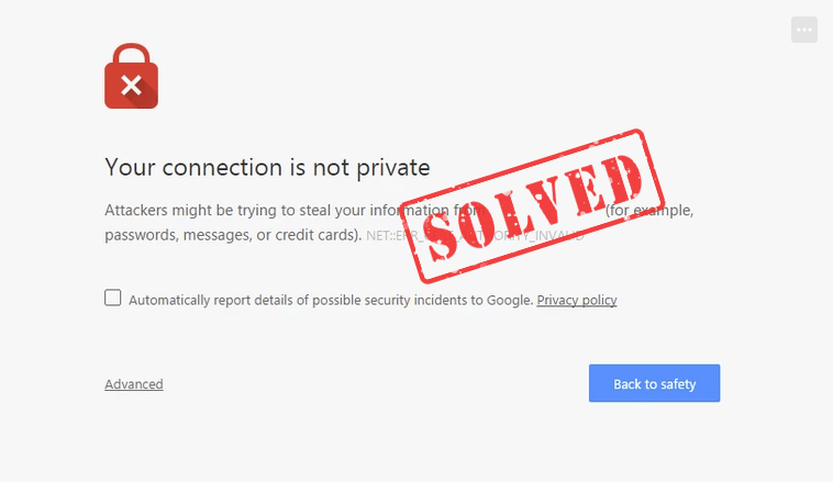 privacy error chrome windows 10