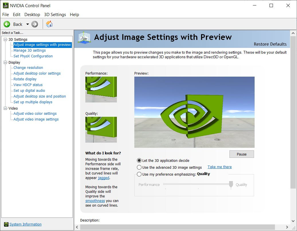 nvidia adjust desktop size and position