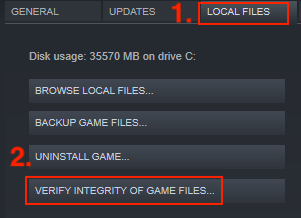 verify game files in Steam