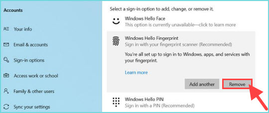 windows 10 hello hardware fingerprint reader
