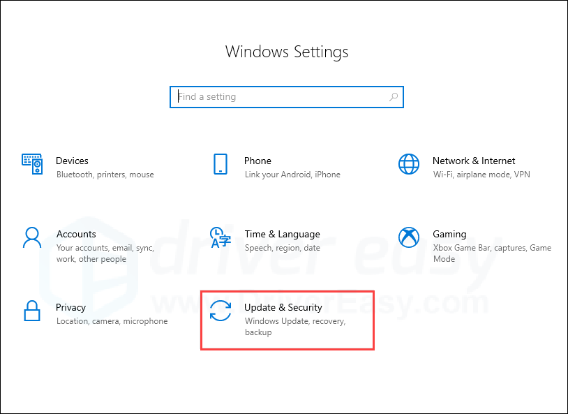 windows 10 settings page