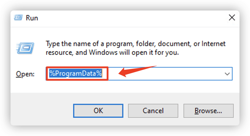 open program data folder