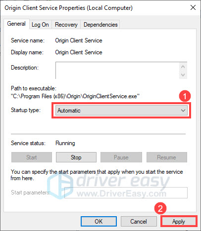windows cannot find origin client service