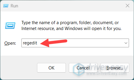 run command to open registry editor