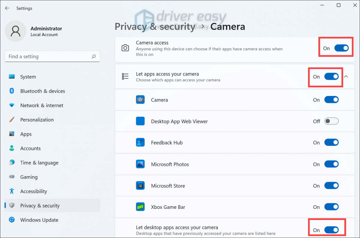 How to Fix cam Black Screen on Windows 11/10 Driver Easy