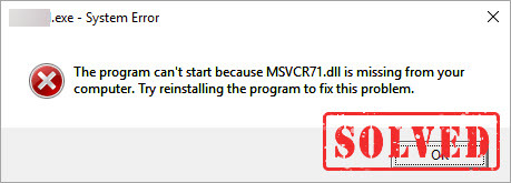 MSVCR71.dll was not found