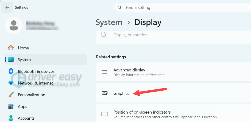 open windows settings graphics settings