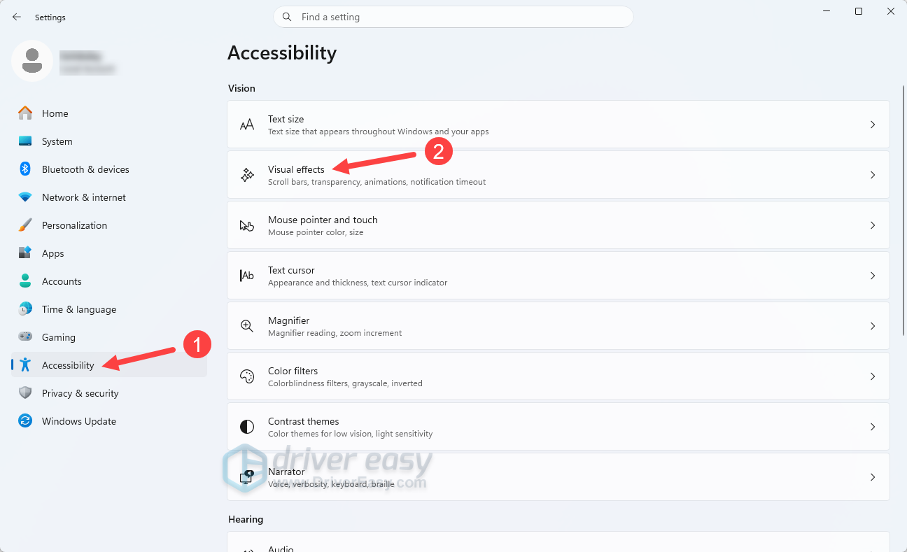 windows settings accessibility