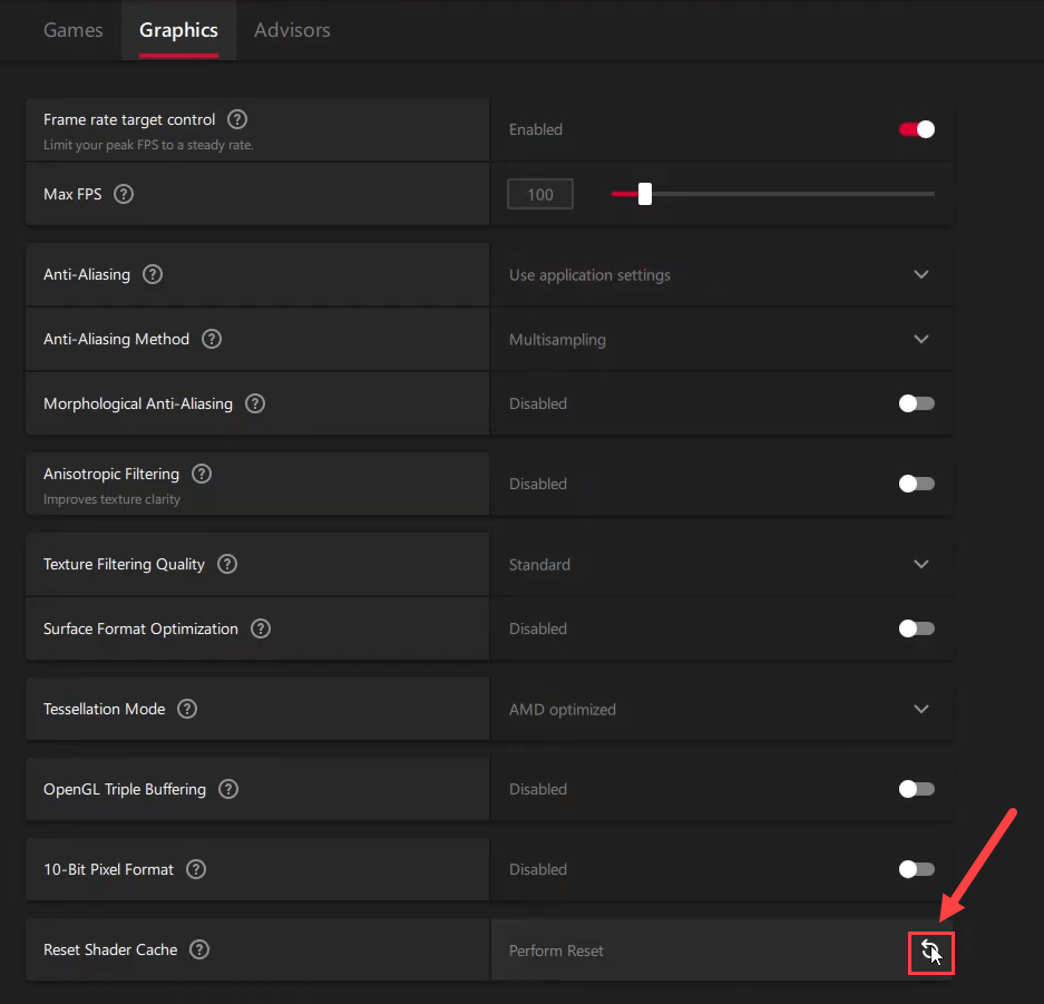 reset amd shader cache to fix cs2 crashing