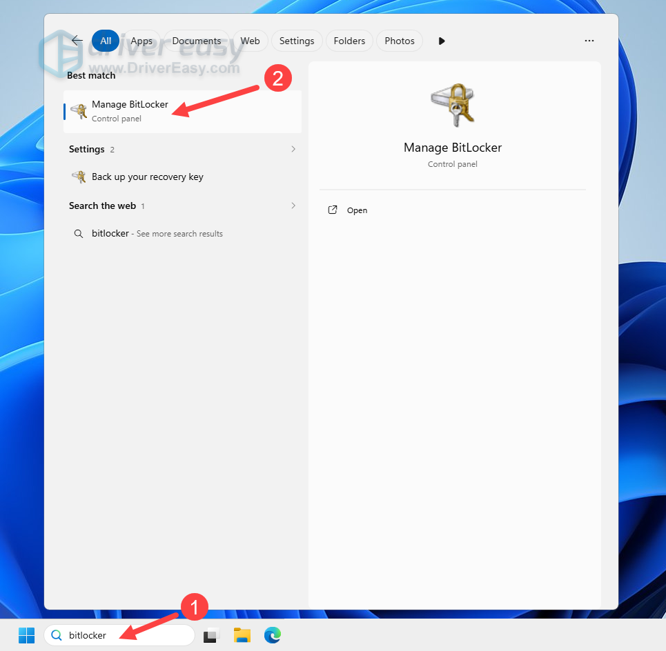 manage bitlocker on windows