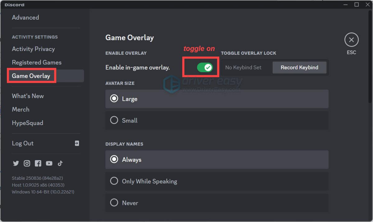 How to use the Discord overlay in Among Us