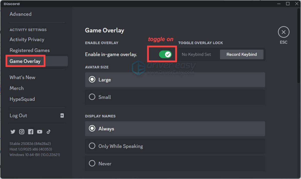 Game Overlay 101 – Discord