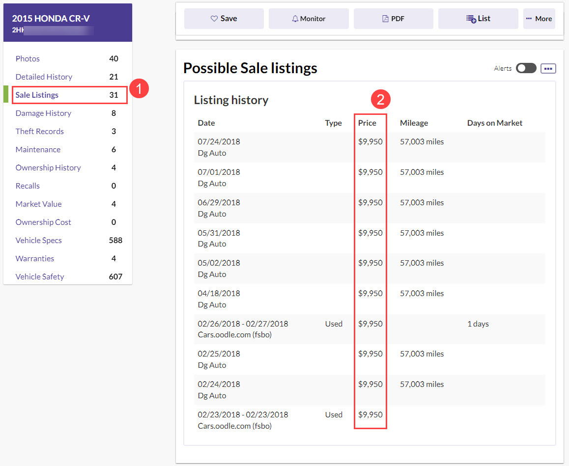 beenverified vehicle sales listings