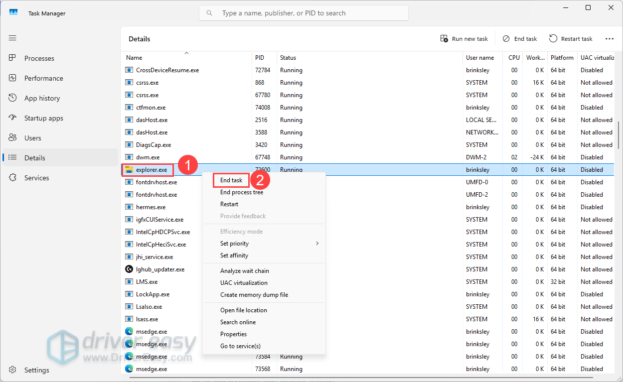 restart windows explorer to fix windows search bar input failure