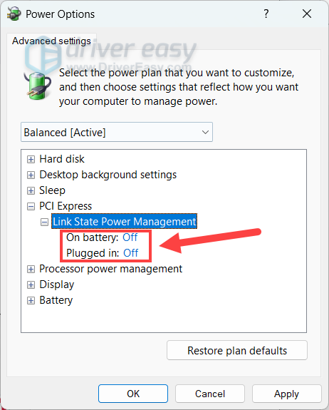 disable pcie link state power management to fix battlefield 6