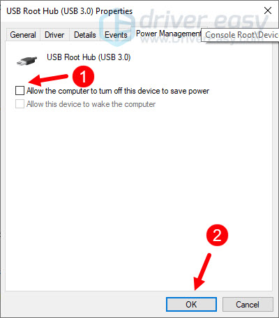 disable power saving usb
