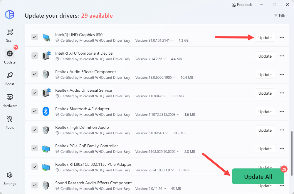 driver easy automatically update display drivers on pc