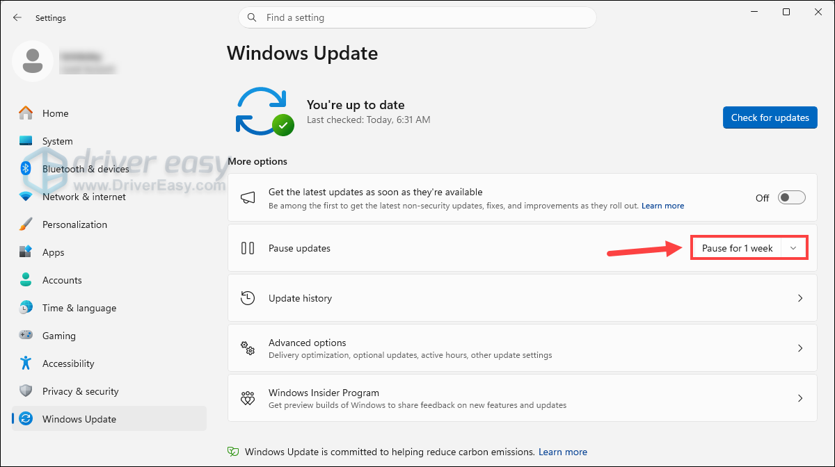 pause windows updates
