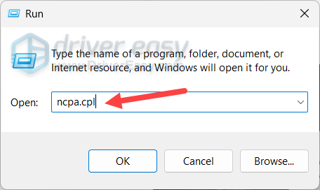 open network connections settings on windows