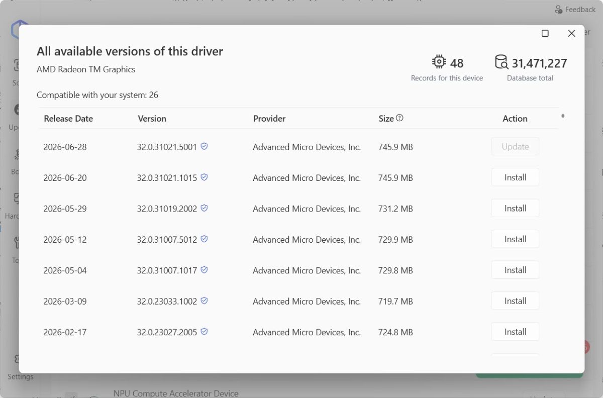 download older graphics driver version in driver easy
