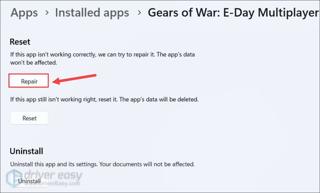 repair game gears of war e-day multiplayer beta
