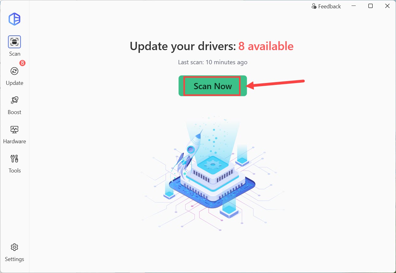 driver easy scan system for outdated drivers
