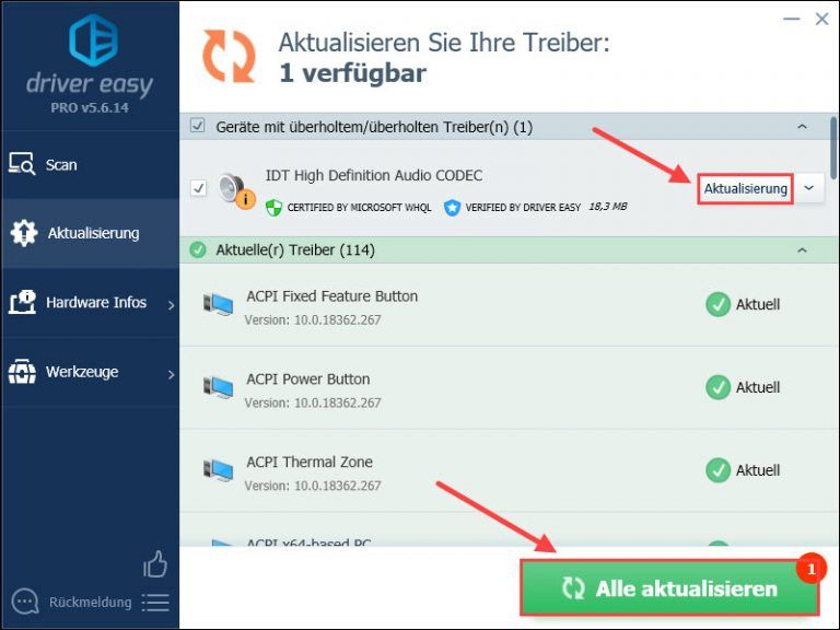  gel st windows 10 idt high definition audio codec funktioniert nicht