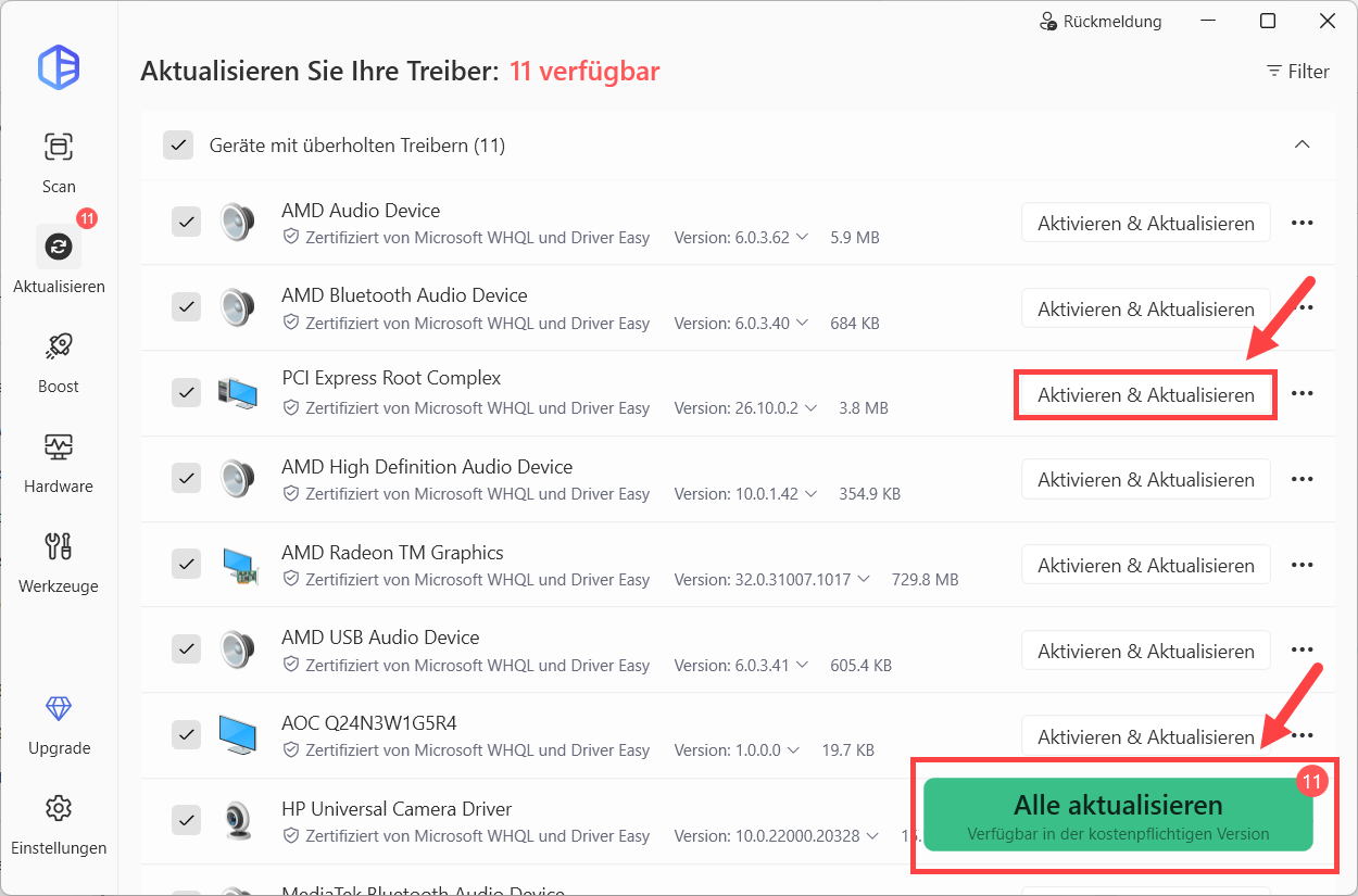PCI-Gerätetreiber mit Driver Easy automatisch aktualisieren