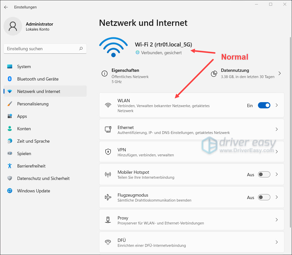 GELÖST: WLAN-Option wird nicht angezeigt - Windows 11 - Driver Easy German