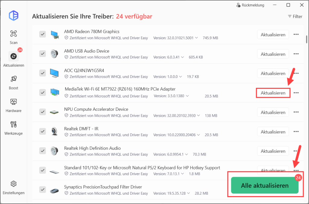 WLAN-Treiber aktualisieren driver easy