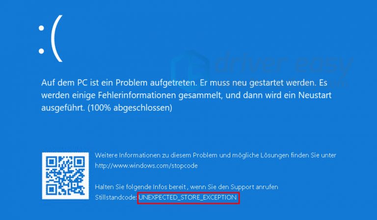 [Gelöst] Bluescreen-Fehler UNEXPECTED_STORE_EXCEPTION - Windows 10 ...
