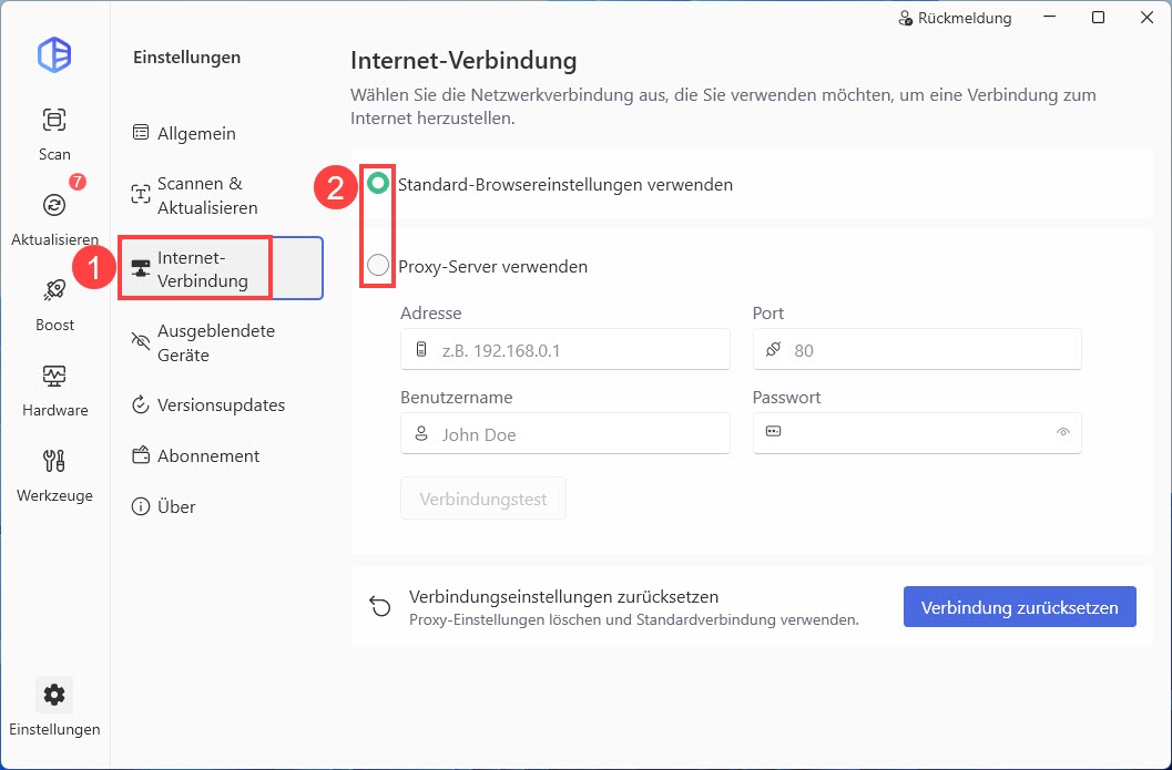 driver easy Internet-Verbindung