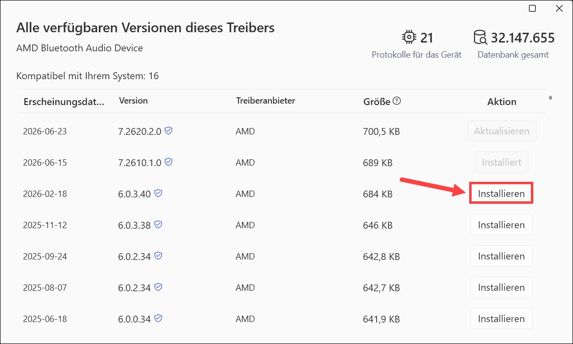 Driver Easy Alle Treiber-Versionen anzeigen
