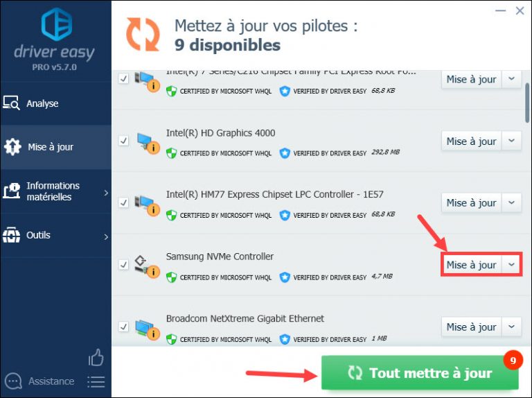 Télécharger Samsung SSD driver pour Windows Driver Easy France